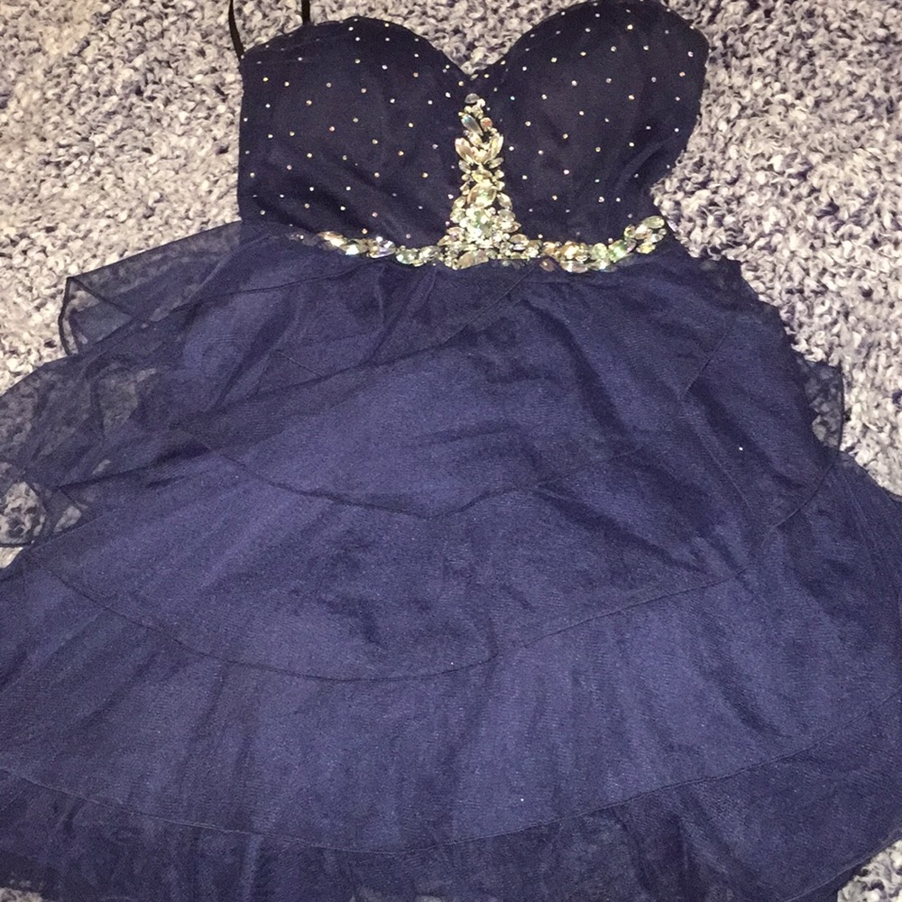 Navy blue Strapless dress